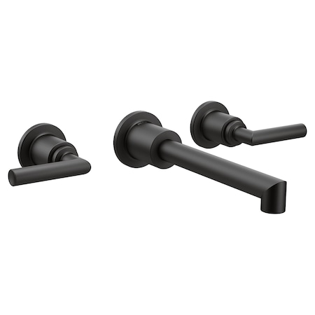 Moen Two-Handle Wall Mount Bathroom Faucet Matte Black TS43003BL